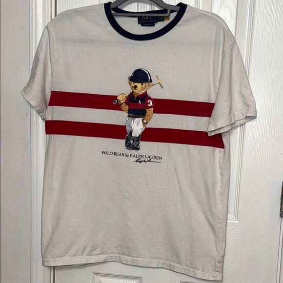 Polo by Ralph Lauren White and Red Bear Graphic Tee - Picture 1 of 4